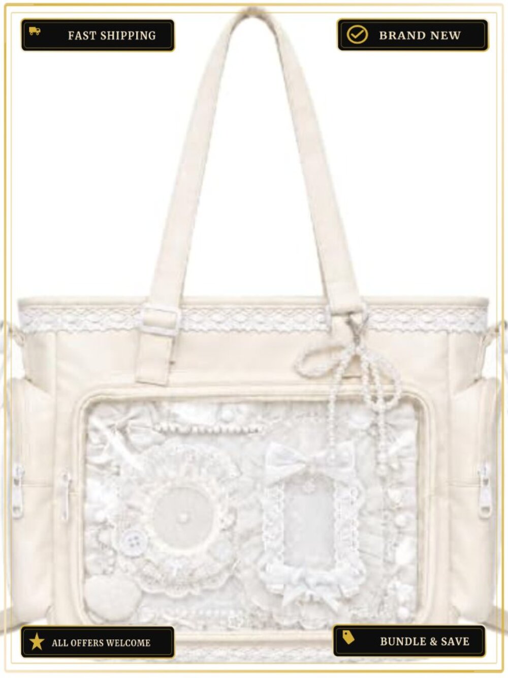 Ita Bag DIY Accessory Kit Clear Window Crossbody Kawaii Lace Display Insert